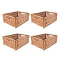 Produktbild: Creative Home 4 x Weidenkorb Aufbewahrungskorb | 40 x 30 x 15 cm (+/- 2 cm) | Handgeflochten, Haltbar | Korb Geflochten Naturkorb mit Griffen Aufbewahrung | Für Regal, Spielzeug, Werkzeug, Bad Korb