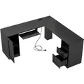 Produktbild: Costway Schreibtisch L-Form mit Ladestation 168 x 168 x 76 cm Schwarz
