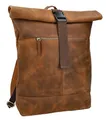 Produktbild: Gusti Leder Rucksack Mattis - Handgefertigter Rolltop Lederrucksack Herren & Damen - Vintage Rucksack Leder Damen & Herren mit Platz für Notebook & Co.