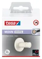 Produktbild: tesa Handtuchhaken MOON Handtuchhaken ohne Bohren - 3,7 cm : 3,7 cm : 3,6 cm, Badezimmer, Gäste-WC, Wandmontage, (Packung, 1-St., inkl. Klebelösung), selbstklebende Handtuchhalterung - weiß
