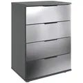 Produktbild: Mid.you Nachtschrank, Graphit, Klar, Metall, 4 Schubladen, 52x74x38 cm, BQ - Bündnis für Qualität, Made in Germany, DIN EN ISO 9001, Typenauswahl, Schlafzimmer, Nachttische