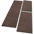 Produktbild: Floordirekt Hochflor-Bettumrandung Dynasty, verschiedene Farben & 3 Größen, Teppichläufer, Höhe 8.5 mm, (3-tlg), Velours braun 2 St. x 67 cm x 130 cm | 1 St. x 67 cm x 330 cm