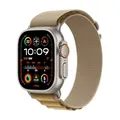 Produktbild: Apple Watch Ultra 2 (GPS + Cellular 49 mm) Smartwatch, Sportuhr mit Titangehäuse in Natur und Alpine Loop in Mandel (Medium). Fitnesstracker, präzises GPS, extra Lange Batterielaufzeit, CO₂ neutral