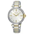 Produktbild: SEIKO Damen Quarz Armbanduhr aus Edelstahl mit Hardlexglas in bicolor - SRZ516P1