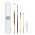 Produktbild: BLISSANY® 4-teiliges Ohrenreiniger Set - Medizinische Ohrreiniger aus Edelstahl, Ohrlöffel, Ohrenschmalzentfernung/Ohrenreinigung - inkl. Aufbewahrungsbox & Reinigungsbürste (Rosé/Gold)