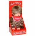 Produktbild: Monchhichi 255010 Plüschfigur Junge mit Latz rot/braun 20 cm Stoff NEU