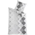 Produktbild: Holiday Heimtex Bettwäsche ODIN, 135 x 200 cm, Schwarz, Weiß, Baumwolle, Renforcé, 2-teilig, mit Reißverschluss, graphische Muster schwarz|weiß