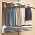 Produktbild: GIVROLDZ Kleiderstange Ausziehbar, 350 mm/13,78 Zoll Multifunktion Hosenhalter Für Kleiderschrank, Schrank Herausziehen Der Kleiderstange, Push-Pull Wardrobe Clothing Rail