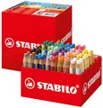Produktbild: STABILO - Buntstift, Wasserfarbe & Wachsmalkreide - woody 3 in 1-76er Box mit 4 Spitzern