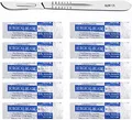 Produktbild: 10 Stück Skalpellklingen Figur 21 mit Karbonstahl für Skalpell-Halter Nr. 4 - Ersatzklingen einzeln steril verpackt