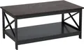 Produktbild: BELIANI Couchtisch Schwarz 55 x 100 cm MDF Tischplatte Matt Rechteckig Klassisch