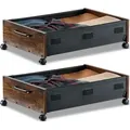 Produktbild: VEVOR Unterbettkommode Unterbettaufbewahrungstasche 2 Stk. rollbar (650 x 460 x 180 mm) Unterbettbehälter mit feststellbaren Rädern, mobile Aufbe...