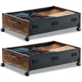 Produktbild: VEVOR Unterbettkommode Unterbettaufbewahrungstasche 2 Stk. rollbar (650 x 460 x 180 mm) Unterbettbehälter mit feststellbaren Rädern, mobile Aufbewahrungsbox für Kleidung Schuhe Schlafzimmer
