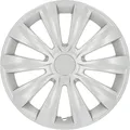 Produktbild: cartrend Radkappen Delta, 15 Zoll, für alle gängigen Stahlfelgen, aus Spezial-ABS-Qualitätskunststoff, schlagfest, zweischichtige Metallic-Lackierung, überlackierbar, silber, 1 Stück