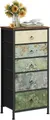 Produktbild: Woltu Hochkommode, mit 5 Schubladen, mit Vintage-Blumenmotiv, 45x95x30 cm