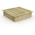 Produktbild: King Kong Sandkasten Mit Deckel Sandkiste Mit Sitzbank Garten Kinder Buddelkiste - 120 X 120 Cm - Wickey