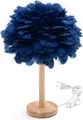 Produktbild: Art Deco Nachttischlampe mit blauen Federn CBDPH