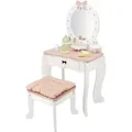 Produktbild: lupilu® Holz Kinder Schminktisch mit Hocker und großem Spiegel Frisiertisch inkl. Zubehör 9-teilig - Bunt
