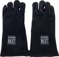 Produktbild: FOOD & BEST FRIENDS Premium Grillhandschuh Ofenhandschuh Schwarz Schutzhandschuh Topfhandschuh Kochhandschuh Küchenhandschuh