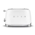 Produktbild: Smeg, 2x2 TSF01WHMEU -Toaster, 2 Schlitze für 2 Scheiben, 6 Vergoldungsniveaus, Heizfunktion, Abtau- und Bagel- Funktion, Sammelschublade, 950W, Weiß Matt