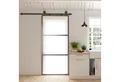 Produktbild: HOMCOM Schiebetür mit Selbstschließer Zimmertür 91x203 cm, Laufschiene, Softclose (Wandmontage Schiebetürsystem, 1-St., Komplett-Set), für Schiebetüren, Trennwände, Schwarz
