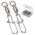 Produktbild: 9Tong Kugellager Wirbel Angeln Snap Angeln Rolling Wirbel Salzwasser Edelstahl Angelwirbel Barrel Kugellager Snap Angeln spinnfischen zubehör 25pcs 154lbs