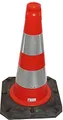 Produktbild: UvV® Leitkegel reflektierend 50 cm Pylone rot-orange 2,5 kg + Hochreflex RA2/C Folienringe Verkehrskegel (1 x 50 cm Standard)