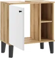 Produktbild: Home affaire Waschbeckenunterschrank Oslo, Waschtisch mit Knopfgriff, Badschrank im skandinavischen Design in der Türfarbe Weiß oder Grau verfügbar, ausreichend Stauraum