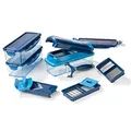 Produktbild: Genius Nicer Dicer Smart (14 tlg.) in blau - Gemüse-schneider für Würfel, Stifte, Scheiben, Streifen und Viertel inkl. Rezeptheft - Salatschneider Mandoline Gurkenhobel