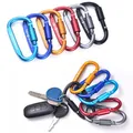 Produktbild: WEBBOMB® 2 Stück Karabiner Haken mit Schraubverschluss 80mm Schraubkarabiner Aluminium Karabinerhaken für Kinderwagen Hundesport Reitsport Camping Wandern Angeln Schlüsselanhänger (Blau 2 Stück)