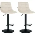 Produktbild: CLP 2er Set Barhocker Jerry Samt creme/schwarz