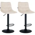 Produktbild: CLP 2er Set Barhocker Jerry Samt I Höhenverstellbarer Barstuhl I 360° Drehstuhl Mit Rückenlehne I Hocker Mit Fußablage