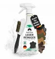 Produktbild: Emma Grün® Lederreiniger & Alcantara Reiniger 500ml [+WILDLEDERBÜRSTE] - Lederpflege Auto für Autositze - Kunstleder & Wildleder Reiniger - Leder Reinigung Auto & Schuhe - Made in Germany