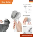 Produktbild: Hautfreundliche Fellbürste für Katzen und Hunde – Einfach per Ein-Klick reinigen