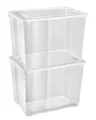 Produktbild: Gardissimo Aufbewahrungsbox 2 er Set mit Deckel 20 Liter Kunststoff Boxen Stapelboxen Plastik (Spar-Set, 2 Boxen + 2 Deckel), stapelbar / mit Luftungsschlitzen / ineinander nestbar