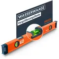 Produktbild: Presch Wasserwaage 60cm – Bruchfeste Weitwinkellibelle inkl. 2% Gefälle-Anzeige