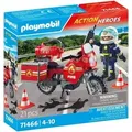 Produktbild: PLAYMOBIL 71466 - Action Heroes - Feuerwehrmotorrad am Unfallort