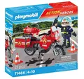 Produktbild: PLAYMOBIL Action Heroes Feuerwehrmotorrad am Unfallort 71466