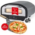 Produktbild: GOURMETmaxx Elektro-Pizzaofen 1700W Edelstahl/schwarz mit Pizza-Heber - Schwarz