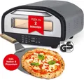 Produktbild: GOURMETmaxx Elektro-Pizzaofen mit Pizza-Heber - Edelstahl/schwarz, Küchenzubehör, Küchenhelfer, Kochbedarf, Küche, Kochen für Zutaten & Küchenarbeiten