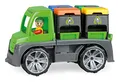 Produktbild: Lena 04453 - Truxx Recycling Truck Müllwagen, Müllfahrzeug ca. 26 cm, robuster Müll LKW, Müllauto mit Funktion, 2 Doppel Mülltonnen und vollbeweglicher Spielfigur, für Kinder ab 2 Jahre, grün