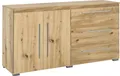 Produktbild: Moderne Kommode 2 Türen 3 Fächern 3 Schubkästen Sideboard Lowboard Holz Optik