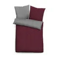 Produktbild: biberna 0840500 Wende-Bettwäsche Garnitur mit Kopfkissenbezug Melange-Flanell 1x 155x220 cm + 1x 80x80 cm, burgunder