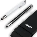 Produktbild: WPRO Toccara | 2-er Set | Kugelschreiber & Eingabe-Stift 2in1 | Smartphone & Tablet | dünne 3D Touch-Screen Stylus-Pen Spitze | Touchpen | Farbmix-Premium
