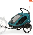 Produktbild: Hauck Fahrradkinderanhänger Dryk Duo, Ocean Green, für 2 Kinder, inkl. Buggy-Rad