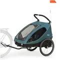 Produktbild: hauck Dryk Duo, Ocean Green - 2in1 Fahrradanhänger & Kinderwagen für 2 Kinder ab 6 Monaten bis 22 kg/120 cm/4 Jahre, für Zwillinge & Geschwister, Faltbar, XL Stauraum, für Fahrrad, E-Bike & Pedelec