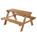 Produktbild: roba Kinder Outdoor+ Sitzgruppe - Picknick for 4 - Garten Sitzgarnitur aus wetterfestem Massivholz - 4 Plätze - Teak