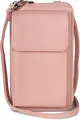 Produktbild: styleBREAKER Damen Mini Bag Geldbörse mit RFID Schutz und Handyfach | Crossbody Umhängetasche mit Schultergurt | Portemonnaie und Handytasche in einem | 19 x 11 x 5,5 cm, Farbe:Rose