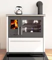 Produktbild: Küchenofen Holzherd Plamen 850 weiß, rechte Version - 8 kW Dauerbrandherd