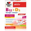 Produktbild: Doppelherz B12 + D3 Säckchen zur Unterstützung des Immunsystems Geschmack Orange-Pomegranate 20 St.